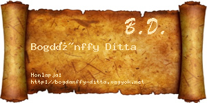 Bogdánffy Ditta névjegykártya